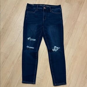 American Eagle Outfitters Women's Navy Distressed The Dream Jean size 8 Short